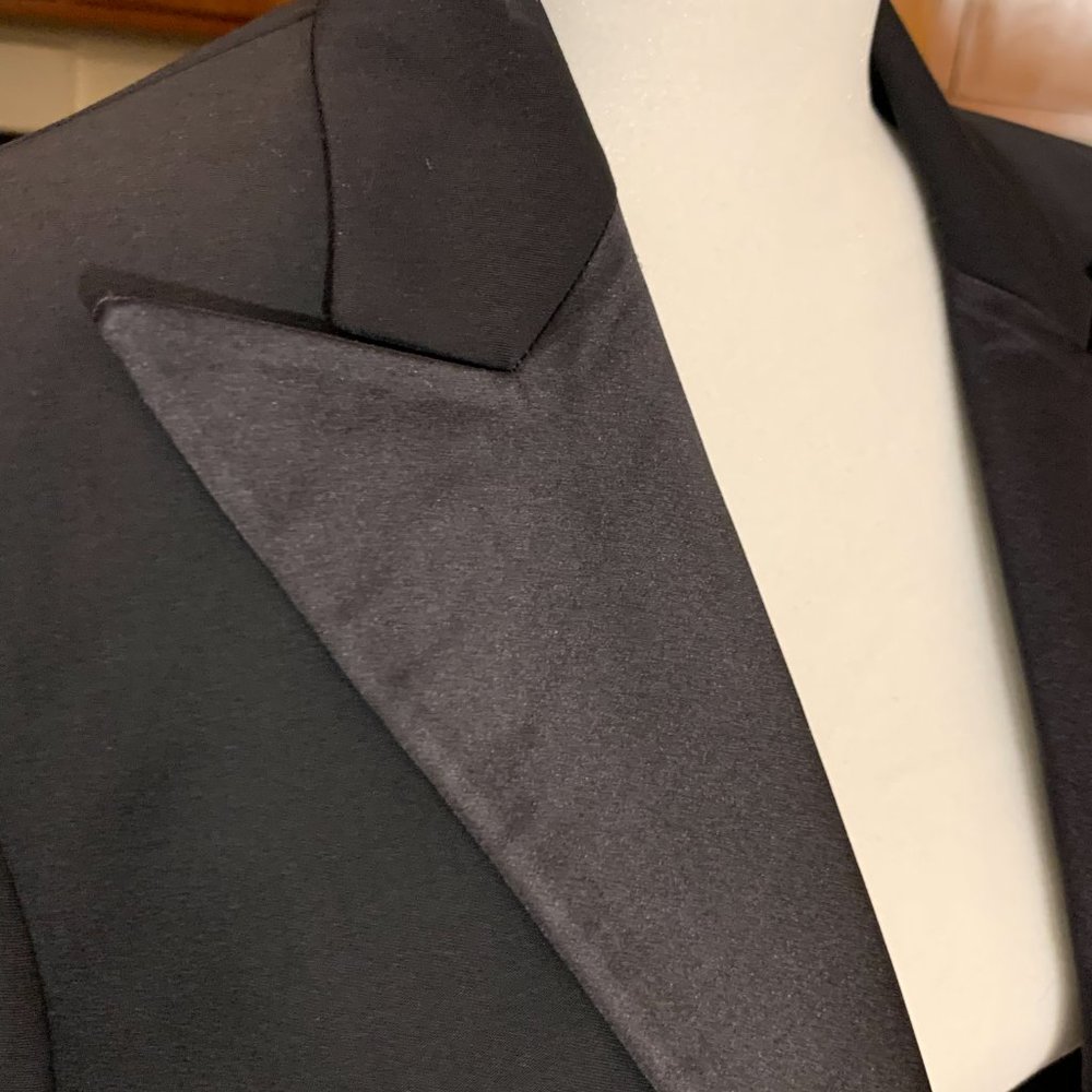 ralph lauren woman black silk tuxedo jacket w/tail - Picture 10 of 10